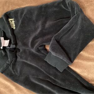 Juicy Couture Black Velour Pants with Gold Detail
